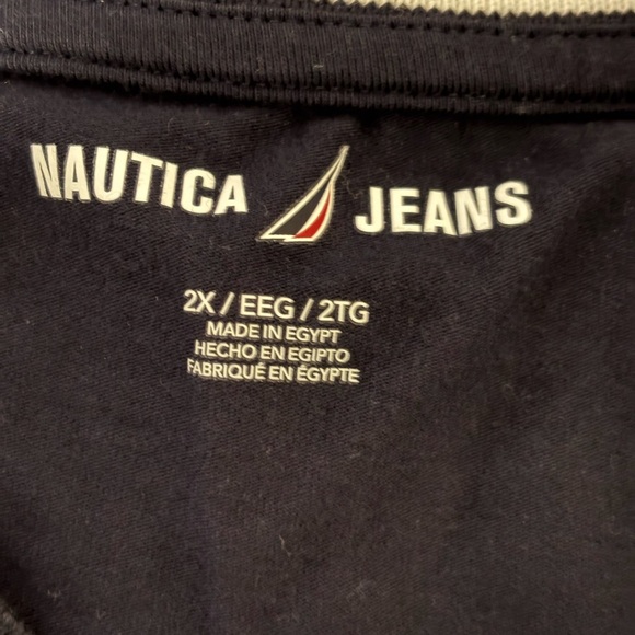 Nautica Men's Navy Blue V-Neck Shirt - Picture 2 of 8